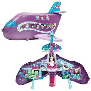 Mattel Polly Pocket Jumbo Jet Playset Polly-Tastic Adventure WORKS with Box
